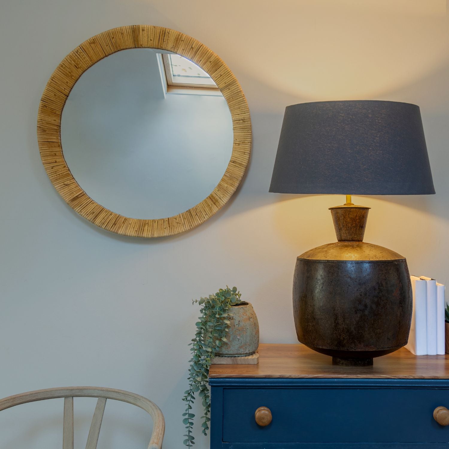Natural Rattan Round Wall Mirror